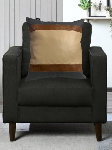 D DOLLY LAMB Lambskin Leather Pillow Cover - Sofa Cushion Case - Decorative Throw Covers for Living Room & Bedroom, 16x16 Inches - Multi Color 02 Pack of 1