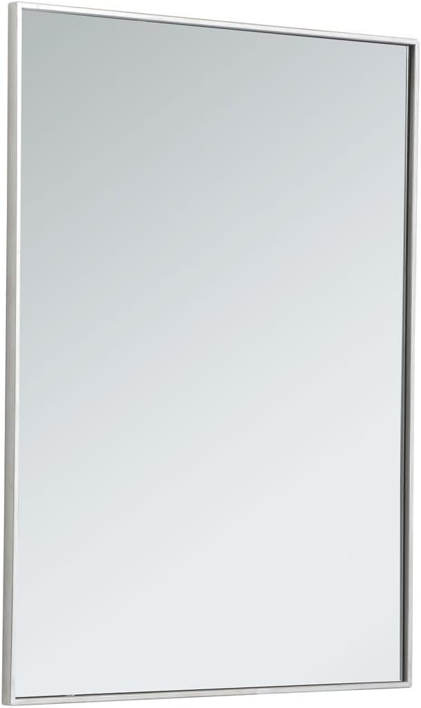 Elegant Decor Eternity 40" x 30" Contemporary Metal Frame Mirror in Black