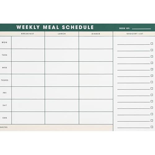 Weekly Magnetic Meal Planner & Tear Off Grocery List - 7 x 10 Inch Menu Planner Notepad for Fridge - Grocery Shopping List Notepad ?Dinner List for Refrigerator - (Large Planner with 60 Sheets - 7 x