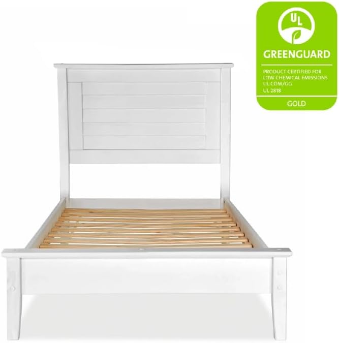 Grain Wood Furniture Greenport Solid Wood Platform Bed, Twin Size, Brushed White