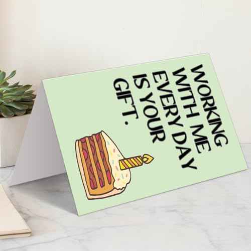 Funny Birthday Card for Coworker, Hilarious Office Birthday Card for Boss Friends Coworker, Working With Us Everyday Is Your Gift