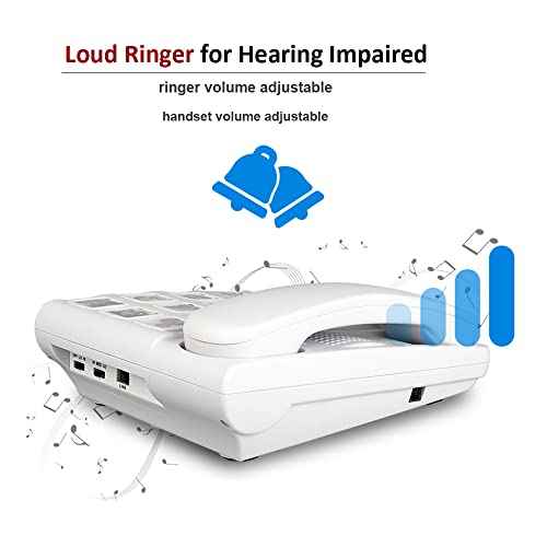 TelPal Big Button Phone with Speaker for Seniors, Corded Amplified Phone, Landline Phones with One Touch Memory for Old People, Easy to Read SOS Telephones