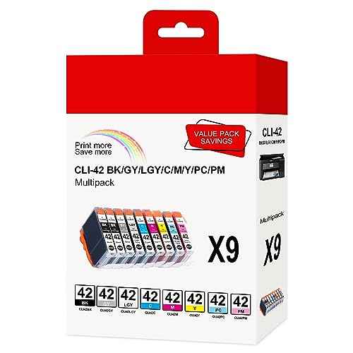 CLI 42 Ink Cartridges 8 Color Compatible for Canon 42 CLI-42 CLI42 CLI 42 Ink Value Pack for PIXMA Pro-100 Pro -100S Printers (Canon Pro 100 Ink Cartridges 9-Pack)