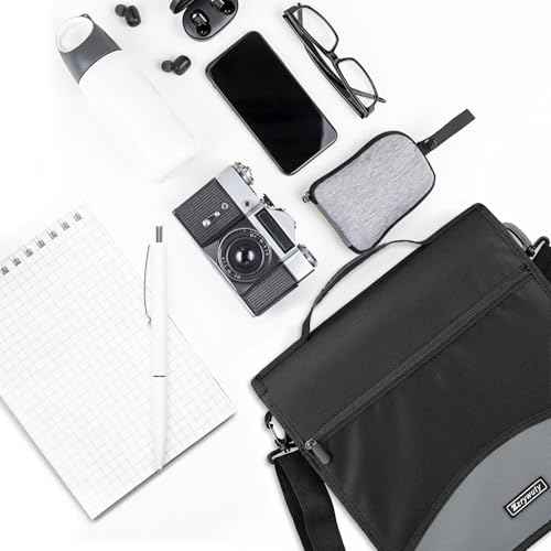 Zzrywuty Zipper Binder, 3 Inch 3-Ring Binder with Zipper, Expanding Folders and Shoulder Straps & Handles, 3" O-Rings with Multiple Pockets£¨for 13" MacBook and Tablet£© for Middle School- Black