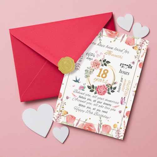 Funny 18th Birthday Card Gifts for Daughter Niece Granddaughter, Happy 18th Birthday Decorations for Girls, Best Gifts for 18 Year Old Sister