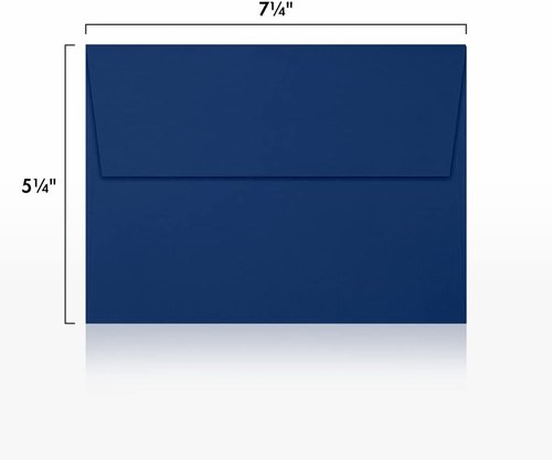 LUXPaper A7 Invitation Envelopes - Peel & Press | Navy Blue | 5 1/4" x 7 1/4" | 80lb Text | 250 Count