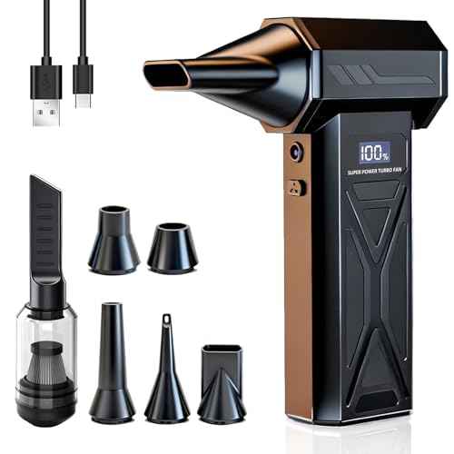 Electric Air Duster, Four-Speed Adjustable Speed ??110000RPM Compressed Air Duster with LED Light, Rechargeable Blower, Dust Collector for Computers, Keyboards, Home, Outdoor and Car