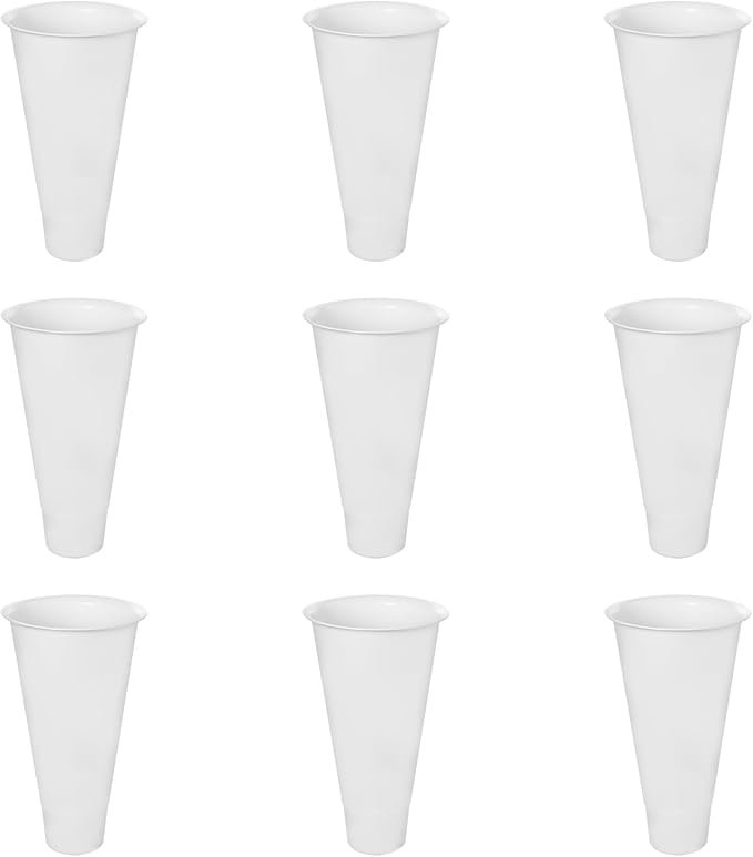 DYRABREST Flower Display Stand with Buckets, White 3 Layers Metal Plant Stand with 9 Pieces Buckets, Moving Florist Bouquet Shelf for Fresh Flower Shop, for Patio Garden, Outdoor Flower Pop-Up Events