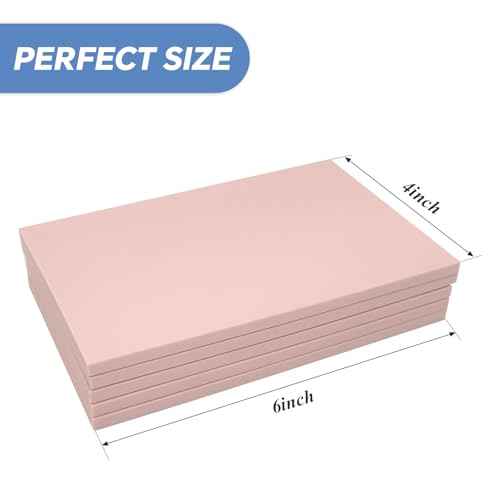 5 Pack 4"x6" Pale Pink Rubber Stamp Carving Blocks Pink Rubber Carving Blocks Linoleum Block for Stamp Maker Printmaking Supplies
