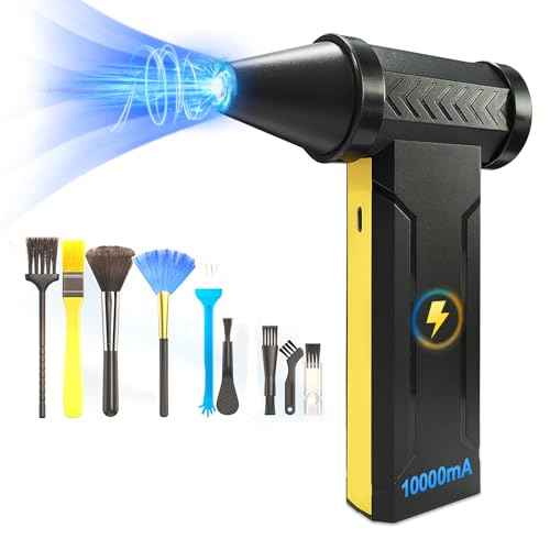 Compressed Air Duster 160000RPM, 10000mAh 3 Gear Electric Air Blower, Powerful Cordless Rechargeable Battery Jet Dryer Blower, No Canned Air Duster, Jet Fan for Car, Home, Computer, Keyboard