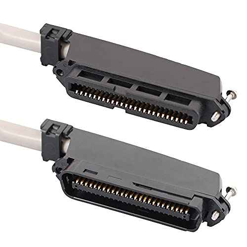 ICC Female to Male 25 Pair Telco Cable 5ft - Cat3 24AWG, 100% Solid Pure Copper, Gray Riser CMR Cable with 90 Degree 50 Pin Telco Connector for Voice and Low Data PBX Applications, 5 Feet