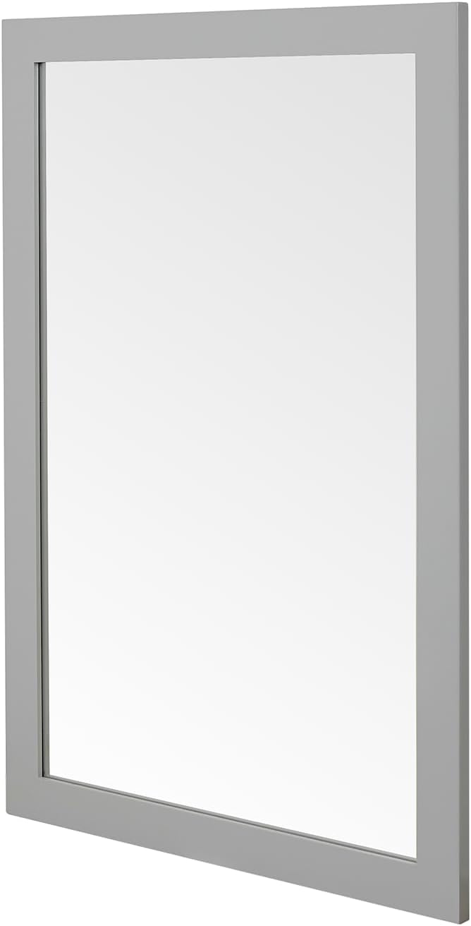 ARIEL Rectangular Wooden Mirror 24" x 36" in Grey, Flexible Horizontal/Vertical Hanging for Bathroom, Vanity, Entryway & Living Room Decor, Farmhouse Style