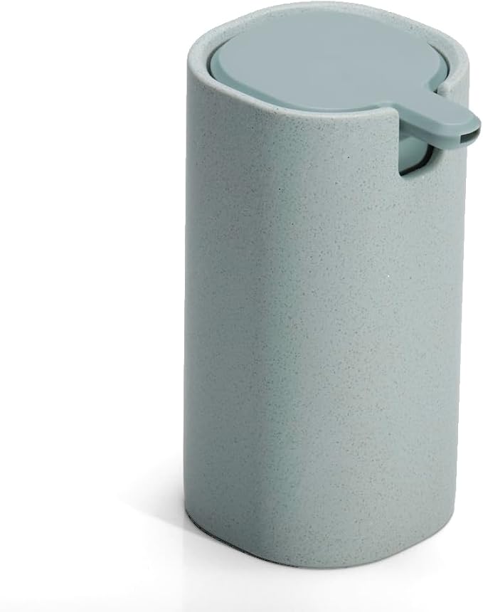 LINE+ARC Modern Easy-to-Press Soap Dispenser (Sage). No-Rust Cute Bathroom Green Marble Kitchen Sink Ergonomic Liquid Lotion Shampoo Conditioner