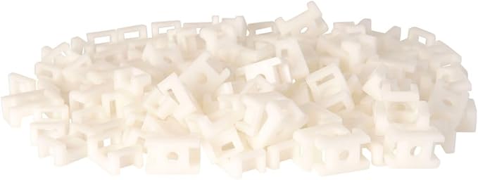 GTSE 100 Pack Of White/Clear Screw Mounts, Zip Ties Up To 0.35" Wide, Saddle Type Zip Tie Anchors