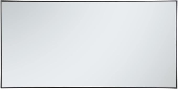 Elegant Decor Eternity 72" x 36" Contemporary Metal Frame Mirror in Black