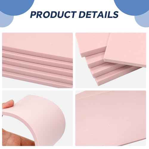 5 Pack 4"x6" Pale Pink Rubber Stamp Carving Blocks Pink Rubber Carving Blocks Linoleum Block for Stamp Maker Printmaking Supplies