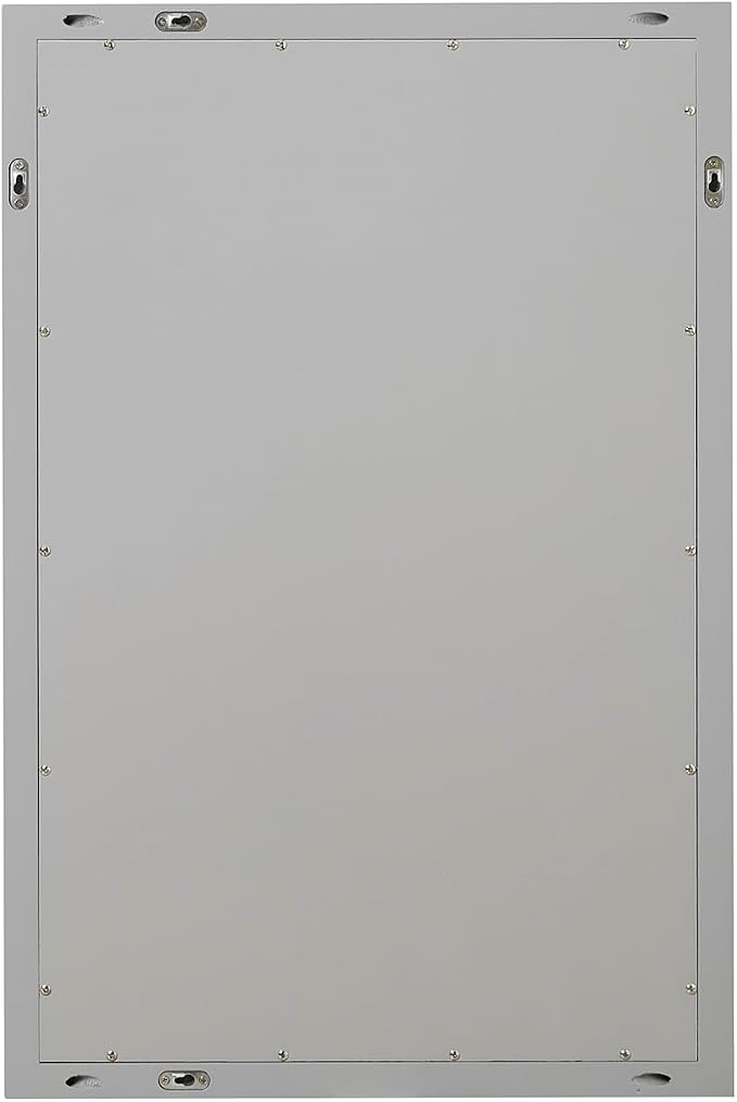 ARIEL Rectangular Wooden Mirror 24" x 36" in Grey, Flexible Horizontal/Vertical Hanging for Bathroom, Vanity, Entryway & Living Room Decor, Farmhouse Style