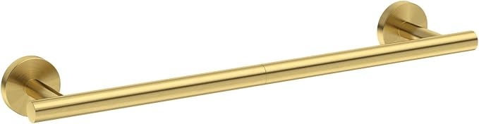 USHOWER Light Gold Towel Bar, 14-Inch Towel Racks for Bathroom Wall-Mounted, SUS304 Stainless Steel Towel Rod (Total Length 16-Inch)