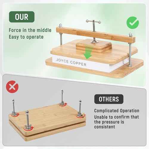 JFNoraiva Book Press, 11 * 7.9 in Bamboo Wooden Book Binding, Portable Books Binding for DIY & Beginners Bookbinding