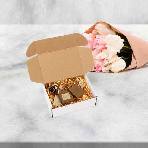 RLAVBL 75 Pack 6x4x2 Small Shipping Boxes, White Corrugated Cardboard Mailer Box for Packing, Mailing, Business