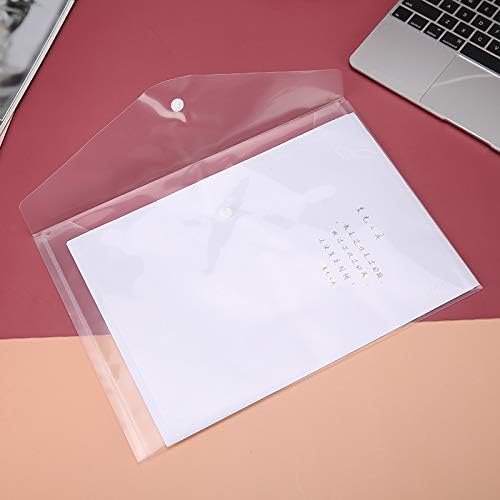 Poly Envelope - 50pcs Clear Waterproof Plastic Folder with Button Closure | Letter/A4 Size