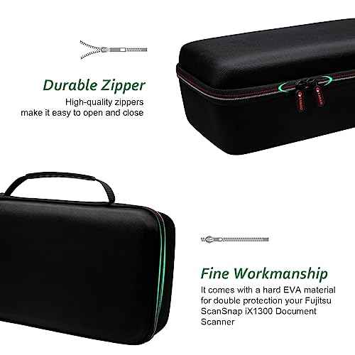 XANAD Hard Case for Fujitsu ScanSnap iX1300 or Doxie Pro DX400 Scanner USB Double-Sided Color Document-Scanner Carrying Storage Bag