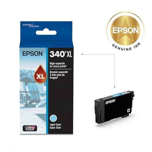 Epson 340 Claria Photo HD Ink High Capacity Light Cyan Cartridge (T340XL520-S) Works with Expression Photo XP-8800