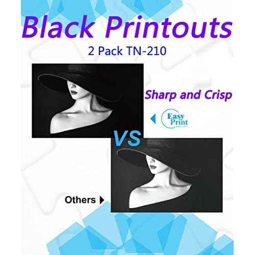 EASYPRINT (2-Pack of Black) Compatible Black TN210 Toner Cartridge TN-210 Used for Brother HL-3040CN, HL-3045CN, HL-3070CW, HL-3075CW, MFC-9010CN, MFC-9120CN, MFC-9125CN, MFC-9325CW, MFC-9320CW