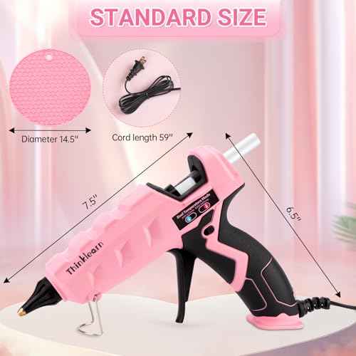 THINKLEARN Hot Glue Gun Full Size, 60/100W Dual Power Glue Gun with 15 Glue Sticks(7/16''), Heavy Duty Large Glue Gun Kit, Hot Glue Gun and Sticks Set for Crafts, Arts, DIY and Home Repairs