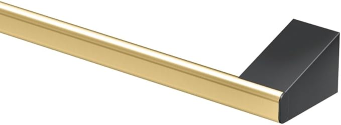Gatco 5671 A-Line Towel Bar, 18 Inch, Brushed Brass Matte Black Combo
