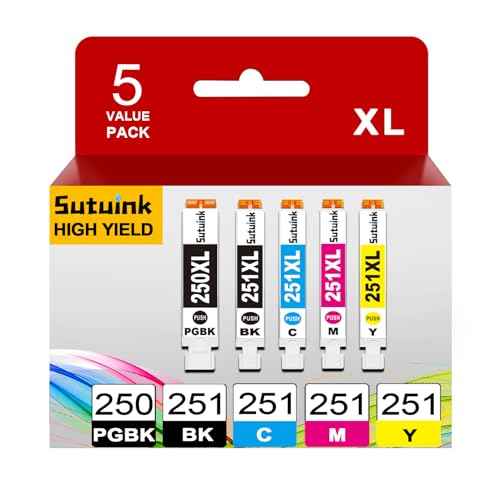 MG6620 Ink Cartridge for Canon PGI-250XL CLI-251XL Compatible Ink Cartridge Replacement for Canon 250 251 Ink use for Canon MG6620 MG5520 MX920 IX6820 MX922 MG5620 MG5522 MG5500 MG5422 (5 Pack)