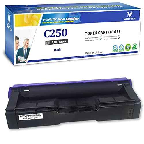 VICTORSTAR Compatible Toner Cartridge SP C250 C260 C261 Black High Capacity 2300 Pages for RICOH Aficio SP C250DN C250SF C261SFN C261SFNw C261DNw C260DNW C260SFNW Laser Printers