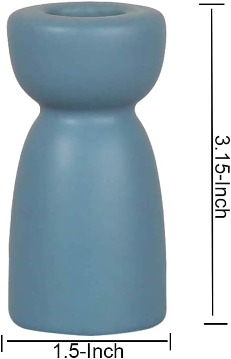 Candlestick Holders, Ceramic Blue Taper Candle Holder Candlelight Stand, Modern Boho Candle Holders for Desktop Table Setting Dining Bathroom Home Wedding Fathers Day Party Decoration,2 Pack