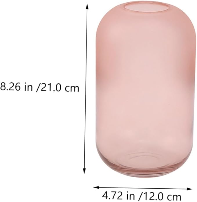 Creative Gradient Frosted Glass Vase Small Hydroponic Floral Arrangement Holder for Office Home Decor Table Centerpiece