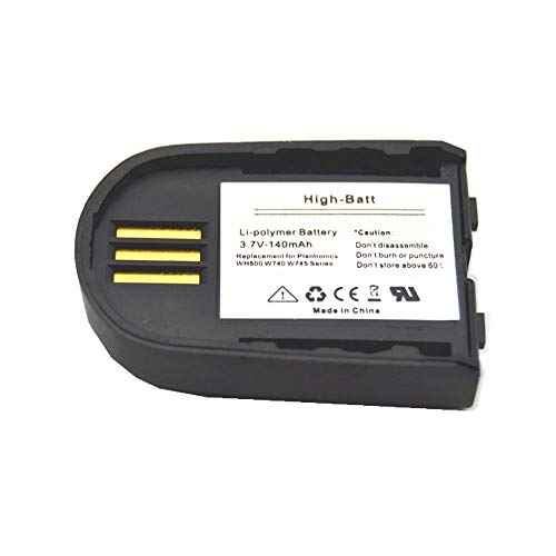 GBBBT WH500 W745 Battery, Replacement Battery 84598-01 82742-01 204755-01 for Plantronics Savi W740 W440-M W440 W740-M W445 86507-01 Wireless Headsets 3.7V 140mAh (Pack of 2)