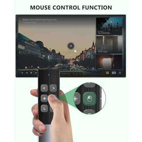 Wireless Rechargeable Presentation Clicker- Presentation Remote with Air Mouse Control, Gyro Volume Adjustment & Ink Annotation- Clicker for PowerPoint, Keynote on Mac, PC, Laptop