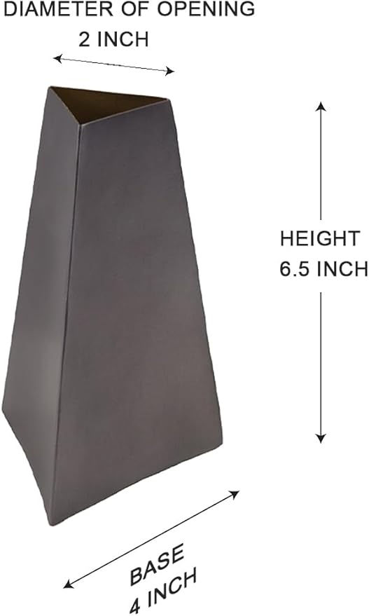 Serene Spaces Living Triova Stainless Steel Vase – Perfect for Fresh & Dried Flowers, Sculptural Accent for Mantels, Coffee Tables & Office Desks,Table Centerpiece, 4" Wide & 6.5" Tall