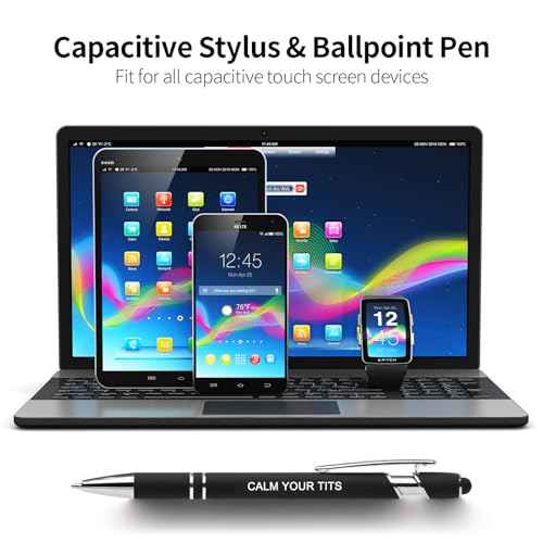 10pcs Fuck Pens Set, Swear Word Pens, Fun Pens for Adults, Funny Office Gifts, Smooth Writing Ballpoint Pens with Stylus Tips, Black Ink