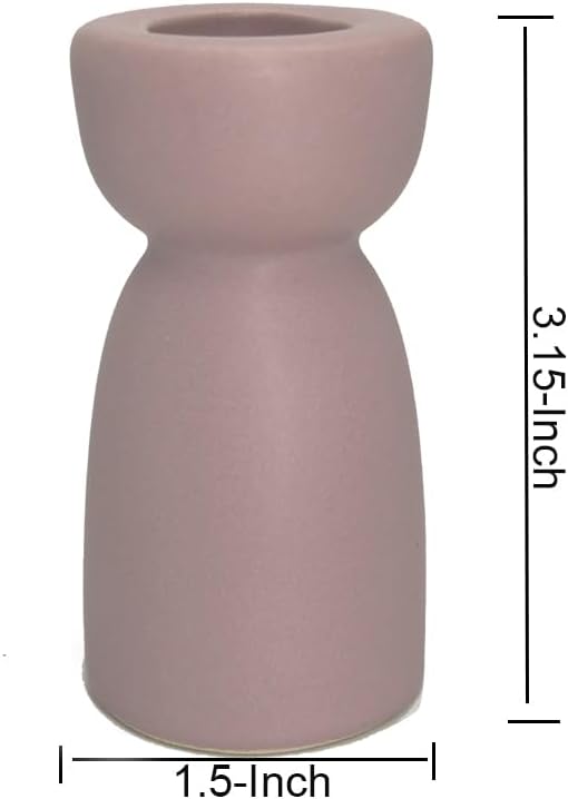 Candlestick Holders, Ceramic Purple Taper Candle Holder Candlelight Stand Candleholder, Modern Boho Candle Holders for Desktop Table Setting Dining Bathroom Wedding Decoration,2 Pack
