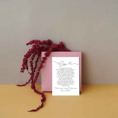 SuperShunhu Heartfelt Poem Birthday Card for Son, Boys Adulthood Card from Mom, Funny Graduation Gifts for Son, I Love You Now & Forever