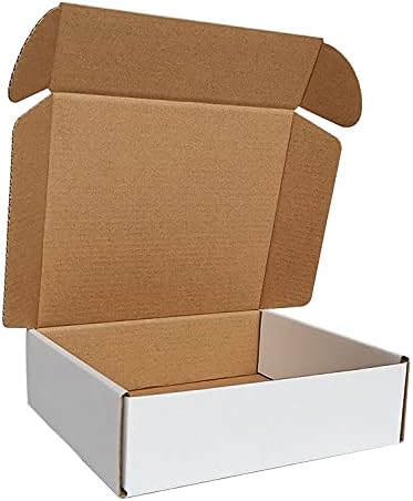 Skiennix Small Shipping Boxes - 50 Pack Corrugated Cardboard Mailers for Business | White 7x6x2''