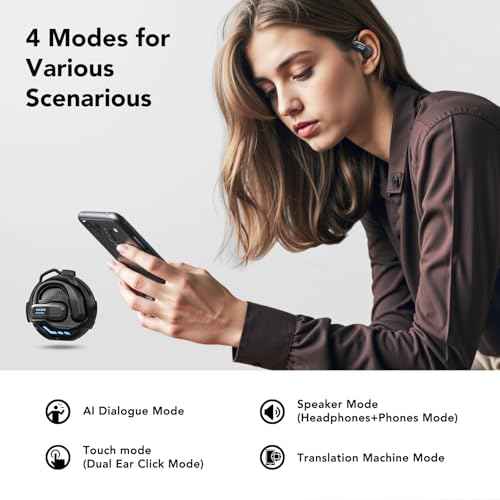 ERAZER X8 AI Language Translation Earbuds, Real-Time Translator Earbuds for 135 Languages, 3-in-1 Two-Way Translation Device with APP for iOS&Android, Translation Headphones for Travel Business