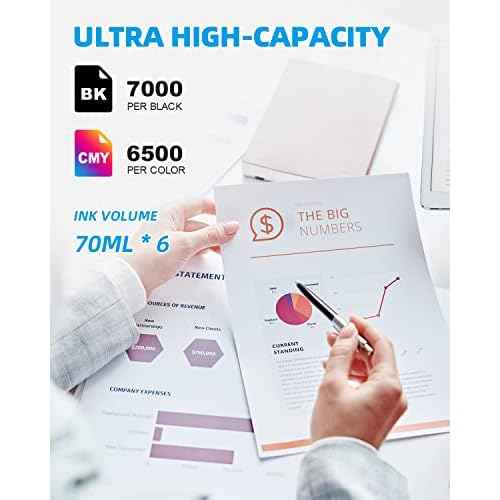 Compatible Ink Replacement for T552 552 (Black, Photo Black, Cyan, Magenta, Yellow, Gray, 6-Pack) Work for ET 8550 ET8500 Printer