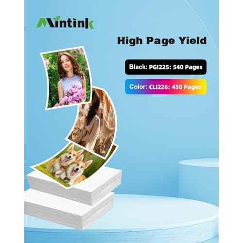 PGI225 CLI226 Ink Cartridges Replacement for Canon PGI-225 CLI-226 for PIXMA MG6120 MG6220 MG5320 MX882 Printer (3 Large Black, 3 Black, 3 Cyan, 3 Magenta, 3 Yellow, 3 Gray)
