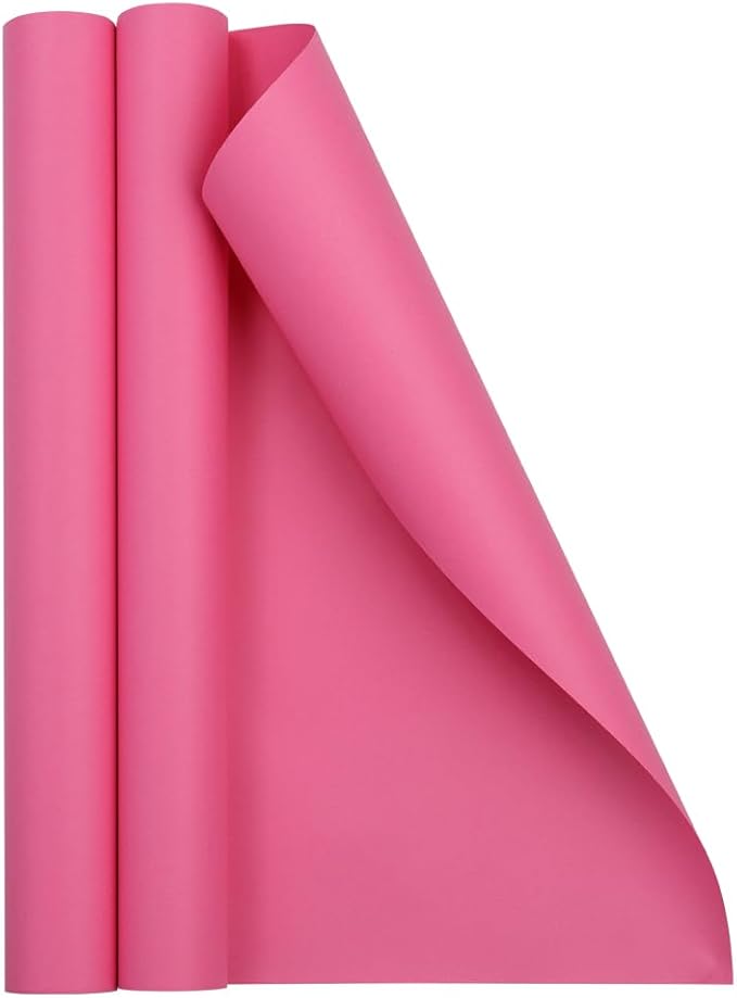 JAM Paper Gift Wrap - Matte Wrapping Paper - 52.6 Sq Ft Total (17 in x 18 Ft Each) - Matte Fuchsia Hot Pink - 2 Rolls/Pack
