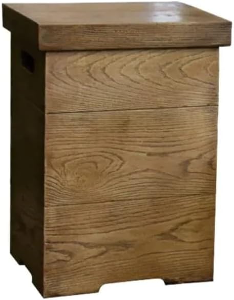AMS Fireplace | Elementi Square Naples Style 20 lbs Propane Tank Cover | Concrete GFRC Base | Dimensions: 17.3 x 17.3 x 25.6 inches | Perfectly Matches with Naples Fire Pit Table