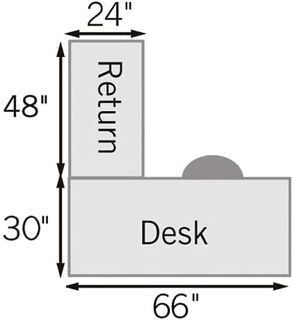 nbf signature series Reversible L Shaped Desk - 66" W Warm Ash Finish Ergonomic Computer Desk for Office Corner Working Desk Stylish PC Desk for Home Office Use