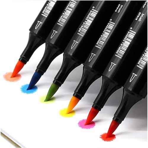 6 Pack Grey Gray Alcohol Markers, Cool Grey Double Tipped Soft Fine Tips and Brush Art Marker for Artists Students Adults kids
