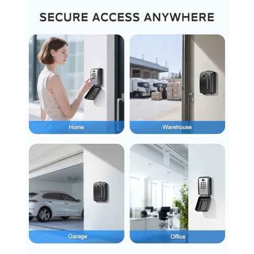 Wall Safe Key Lock Box, 12 Digit Combination Lock Box for Keys with Resttable Code, Large Capacity & Weatherproof Outdoor Lockbox, Spare Key Safe Storage Lock Box for Home, Office, Garage