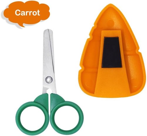 AKOAK Creative Fruit Scissors - Fun Carrot Design with Refrigerator Magnets for Kids' Home Decor